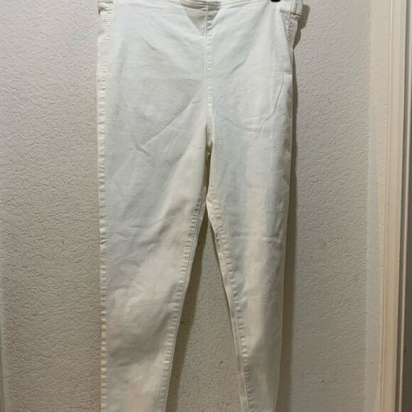 Free People White Pull Up Raw Hem Pantrs Womens 31 Mid Rise Cropped - Picture 2 of 8
